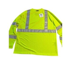 Tri-Mountain Reflective T-Shirt Size L Yellow/Silver NWT